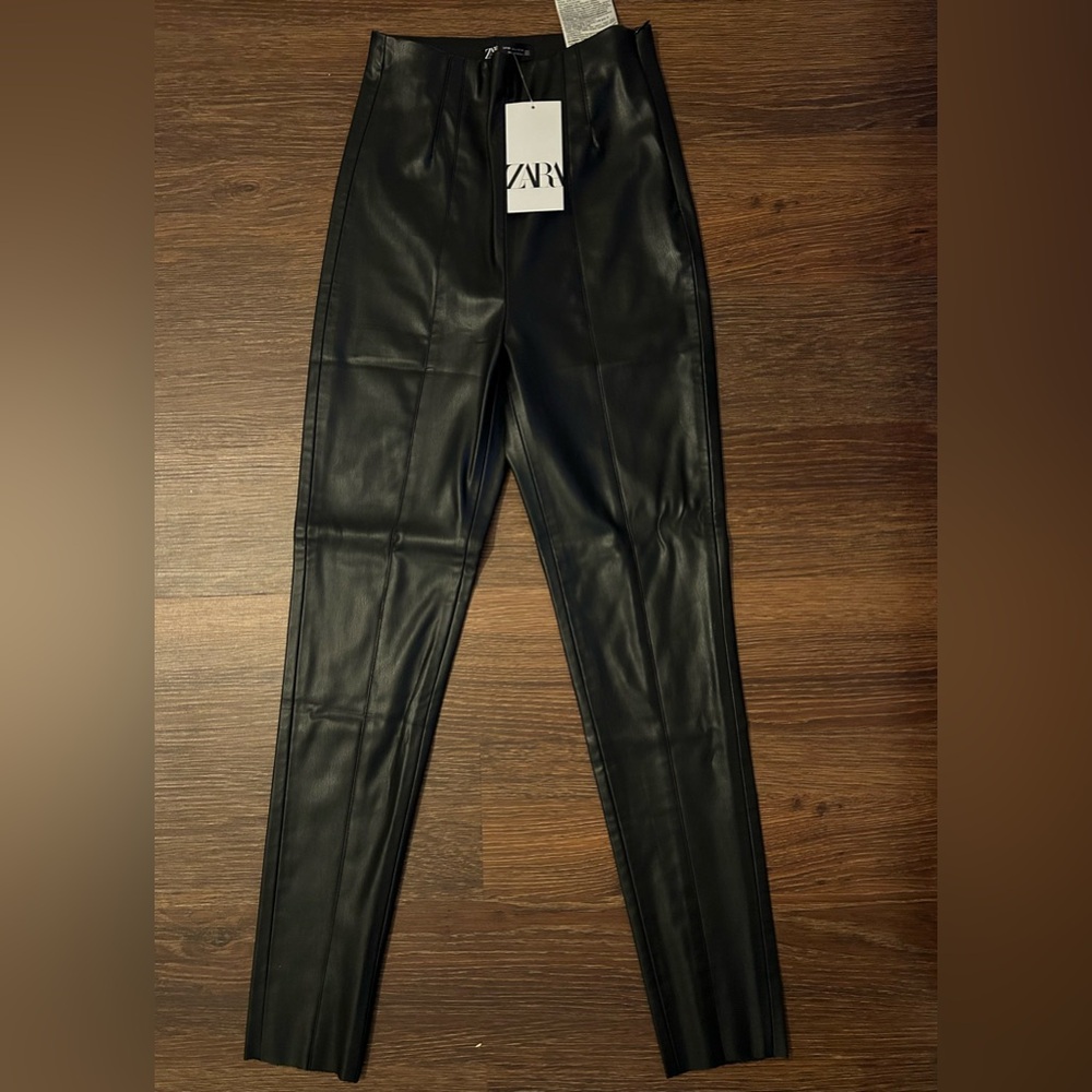 Zara high-rise faux leather leggings
